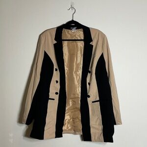 VENUS Beige and Black Women's Blazer